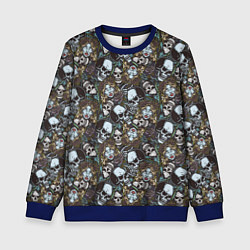 Свитшот детский Череп и женщина, цвет: 3D-синий