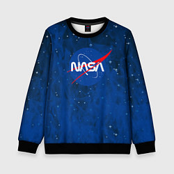 Свитшот детский Nasa - звёзды лого, цвет: 3D-черный