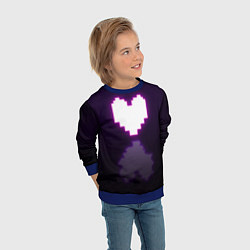 Свитшот детский Undertale heart neon, цвет: 3D-синий — фото 2