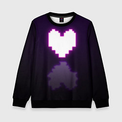 Свитшот детский Undertale heart neon, цвет: 3D-черный