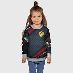 Свитшот детский Герб России черно-красный камуфляж, цвет: 3D-меланж — фото 2