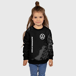Свитшот детский Volkswagen speed на темном фоне со следами шин: на, цвет: 3D-черный — фото 2