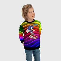 Свитшот детский Sonic - hedgehog - skateboarding - bands, цвет: 3D-черный — фото 2