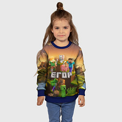 Свитшот детский Егор Minecraft, цвет: 3D-синий — фото 2