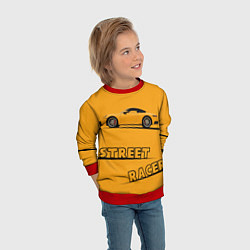 Свитшот детский Желтая машинка street racer, цвет: 3D-красный — фото 2