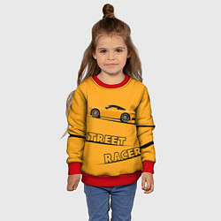 Свитшот детский Желтая машинка street racer, цвет: 3D-красный — фото 2