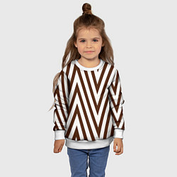 Свитшот детский Геометрические треугольные линии, цвет: 3D-белый — фото 2