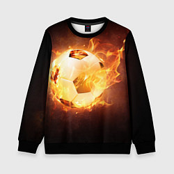 Детский свитшот Футбольный мяч огонь