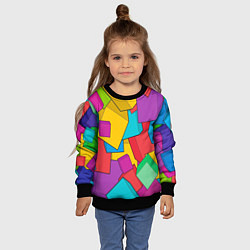 Свитшот детский Фон из разноцветных кубиков, цвет: 3D-черный — фото 2