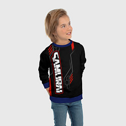 Свитшот детский Samurai - Красный техно - Киберпанк, цвет: 3D-синий — фото 2