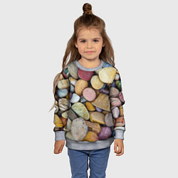 Свитшот детский Морская галька - пляж, цвет: 3D-меланж — фото 2