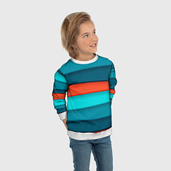 Свитшот детский Геометрические непараллельные пластины, цвет: 3D-белый — фото 2
