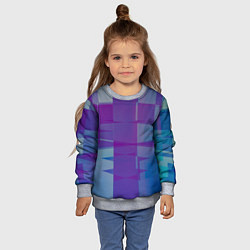 Свитшот детский Геометрические объёмные фиолетовые кубы, цвет: 3D-меланж — фото 2
