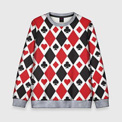 Свитшот детский Фон из карточных мастей, цвет: 3D-меланж