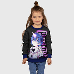 Свитшот детский Рэм - Режим берсерка - Re Zero, цвет: 3D-синий — фото 2