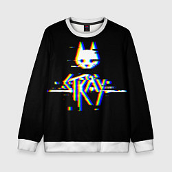Свитшот детский Stray glitch logo, цвет: 3D-белый