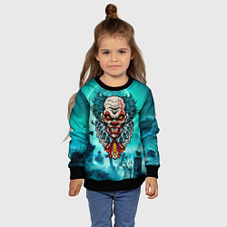 Свитшот детский Злой клоун - хэллоуин, цвет: 3D-черный — фото 2