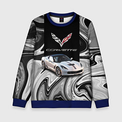 Свитшот детский Chevrolet Corvette - Motorsport - Racing team, цвет: 3D-синий