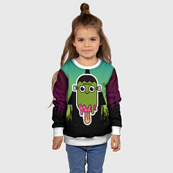 Свитшот детский Мороженое - зомби, цвет: 3D-белый — фото 2