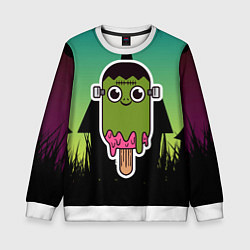 Свитшот детский Мороженое - зомби, цвет: 3D-белый