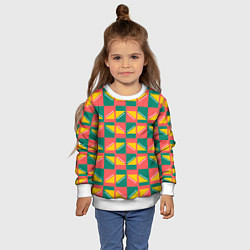 Свитшот детский Геометрический цветной узор, цвет: 3D-белый — фото 2