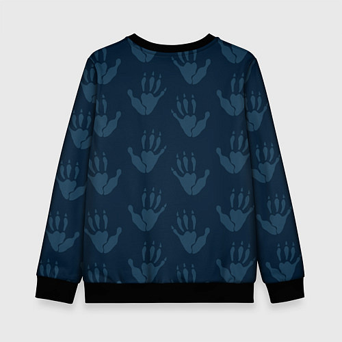 Детский свитшот Лапки опоссума синие / 3D-Черный – фото 2