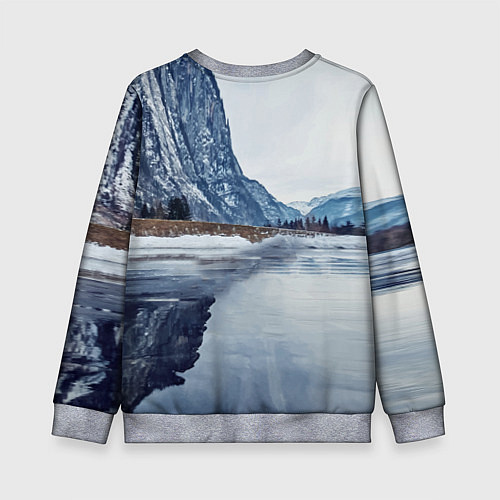 Детский свитшот БМВ у горного озера / 3D-Меланж – фото 2