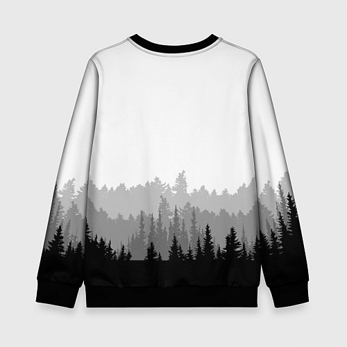 Детский свитшот Птицы над лесом / 3D-Черный – фото 2