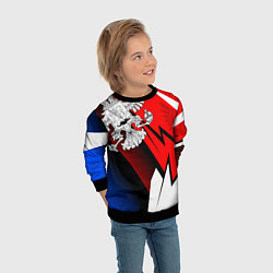 Свитшот детский Герб России - спортивный, цвет: 3D-черный — фото 2