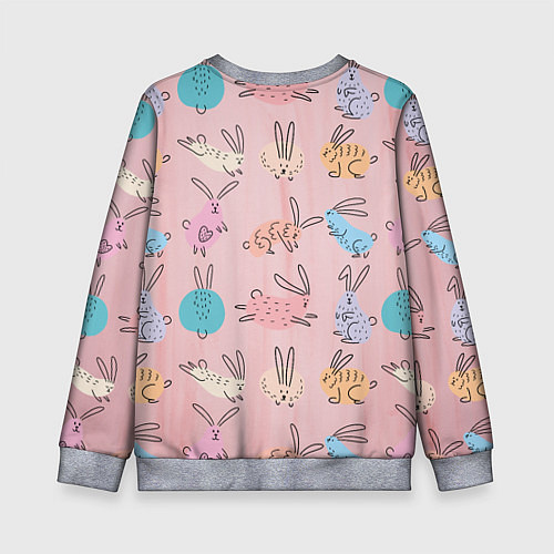 Детский свитшот Много кроликов / 3D-Меланж – фото 2