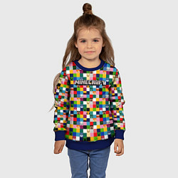 Свитшот детский Minecraft - пиксельные персонажи, цвет: 3D-синий — фото 2