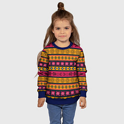 Свитшот детский Африканские узоры ромбики и ящерицы, цвет: 3D-синий — фото 2