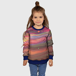Свитшот детский Розово-оранжевый абстрактный песок, цвет: 3D-синий — фото 2