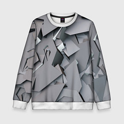 Свитшот детский Металлическая хаотичная броня, цвет: 3D-белый