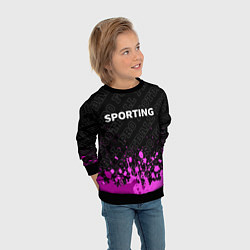 Свитшот детский Sporting pro football: символ сверху, цвет: 3D-черный — фото 2