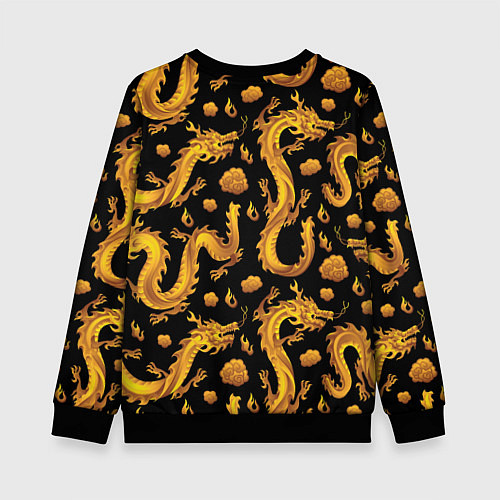Детский свитшот Golden dragons / 3D-Черный – фото 2