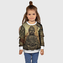 Свитшот детский Статуя Будды, цвет: 3D-белый — фото 2