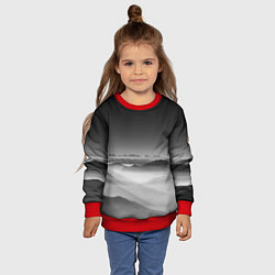 Свитшот детский Туманные горы, цвет: 3D-красный — фото 2