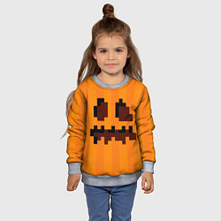 Свитшот детский Тыква - Майнкрафт - Хеллоуин, цвет: 3D-меланж — фото 2