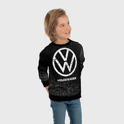 Свитшот детский Volkswagen с потертостями на темном фоне, цвет: 3D-черный — фото 2