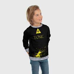 Свитшот детский TOXIC - Биологическая опасность, цвет: 3D-меланж — фото 2