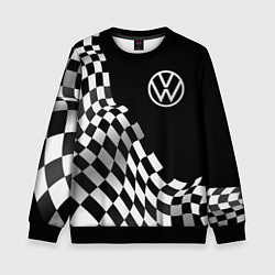Свитшот детский Volkswagen racing flag, цвет: 3D-черный