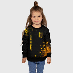 Свитшот детский Attack on Titan - gold gradient: надпись, символ, цвет: 3D-черный — фото 2