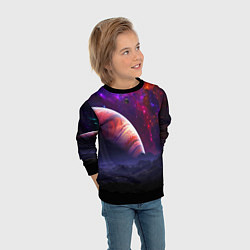 Свитшот детский Бесконечное космическое пространство - Планета, цвет: 3D-черный — фото 2