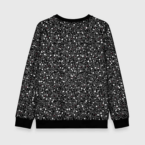 Детский свитшот Кролики с красными глазами / 3D-Черный – фото 2