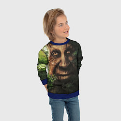 Свитшот детский Дерево с лицом мем Мудрое дерево, цвет: 3D-синий — фото 2