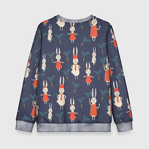 Детский свитшот Семья крольчат / 3D-Меланж – фото 2