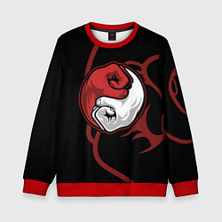 Свитшот детский Братский инь-янь, цвет: 3D-красный