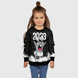 Свитшот детский Злой кролик 2023, цвет: 3D-черный — фото 2
