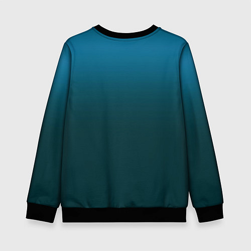 Детский свитшот Градиент бирюзовый / 3D-Черный – фото 2